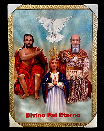 Quadro Divino Pai Eterno Decorativo Grande 70x50cm