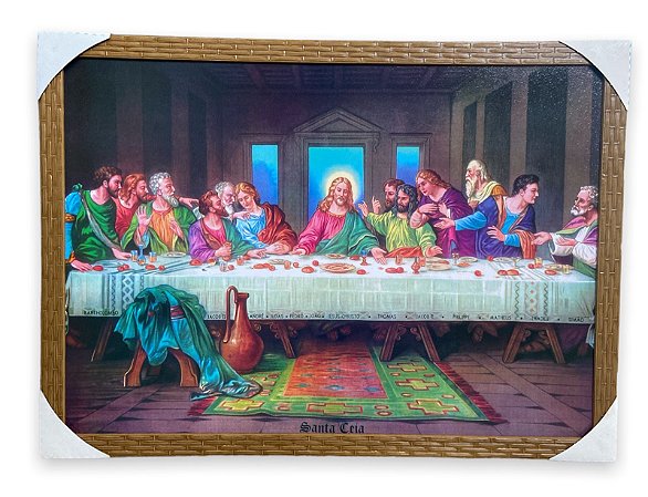 Quadro Santa Ceia Decorativo Grande 70x50cm