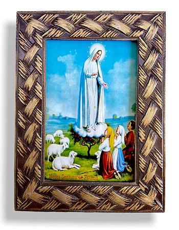 Quadro Nossa Senhora de Fatima Decorativo c/ Vidro 20x15