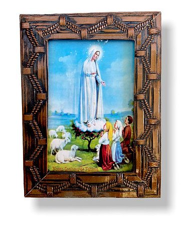 Quadro Nossa Senhora de Fatima Decorativo c/ Vidro 20x15