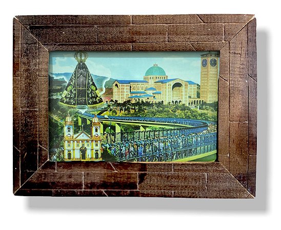 Quadro Nossa Senhora Aparecida Rogai Por Nós c/ Vidro 20x15
