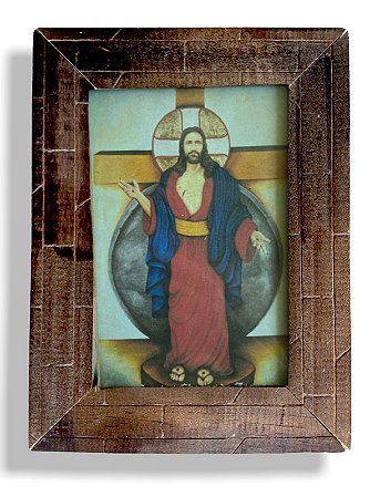Quadro Santa Chagas de Jesus Decorativo com Vidro 20x15