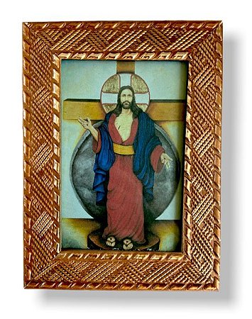 Quadro Santa Chagas de Jesus Decorativo com Vidro 20x15