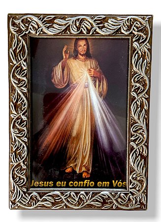 Quadro Jesus Misericordioso Decorativo com Vidro 18x13