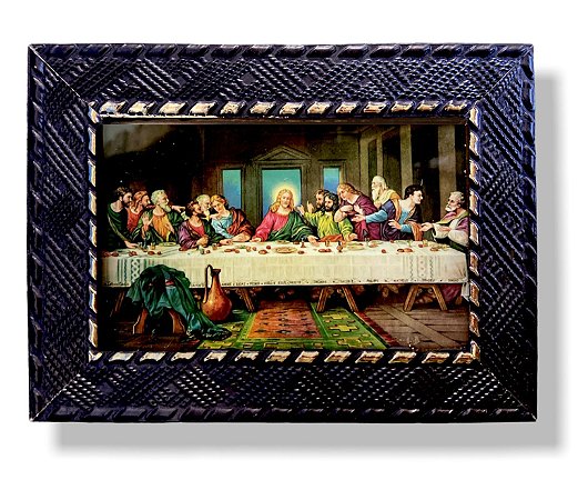 Quadro Santa Ceia Decorativo com Vidro 20x15
