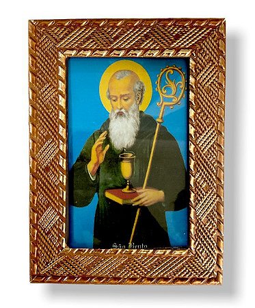 Quadro São Bento Decorativo com Vidro 20x15
