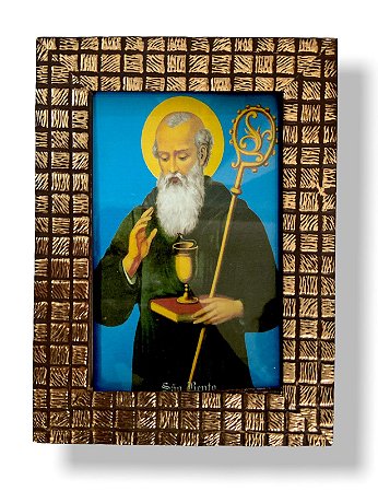 Quadro São Bento Decorativo c/ Vidro Pequeno 20x15