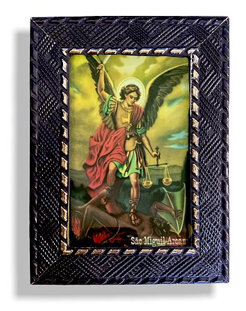 Quadro São Miguel Arcanjo Com Vidro Decorativo 20x15