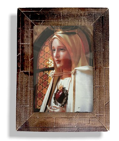 Quadro Nossa Senhora De Fatima Com Vidro Decorativo 20x15