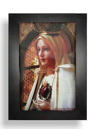 Quadro Nossa Senhora De Fatima Com Vidro Decorativo 20x15