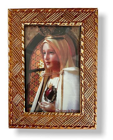 Quadro Nossa Senhora de Fatima Pequeno Vidro Decoração 20x15