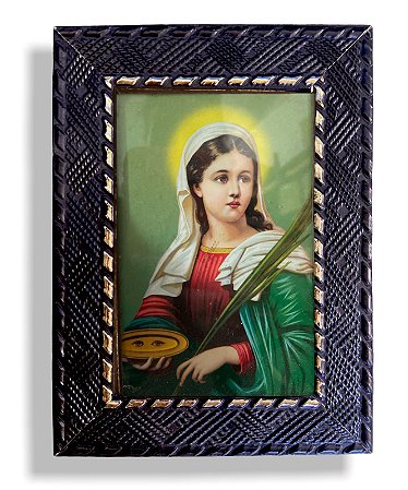 Quadro Santa Luzia Pequeno Com Vidro Decorativo 20x15