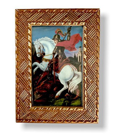 Quadro São Jorge Decorativo Com Vidro 20x15