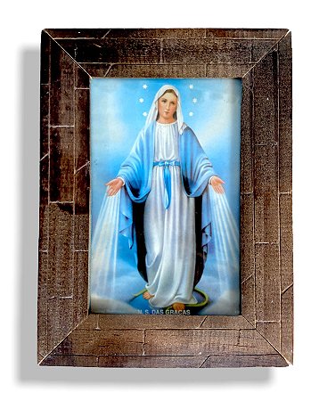 Quadro Nossa Senhora das Graças Decorativo Com Vidro 20x15
