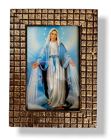 Quadro Nossa Senhora das Graças Com Vidro Pequeno 20x15