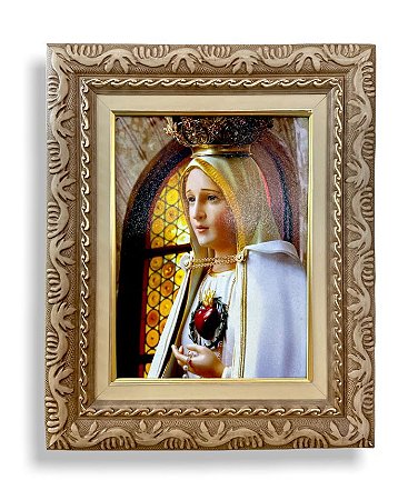 Quadro De Fatima Decorativo Religioso Parede 43x38cm