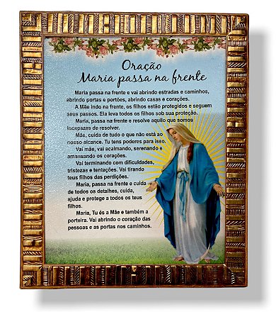 Quadro Maria Passa Na Frente E Graças Decorativo 25x30
