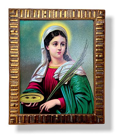 Quadro Santa Luzia Decorativo Parede Resinado 25x30