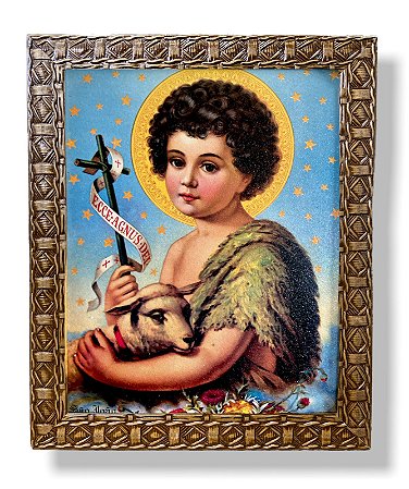 Quadro São João Menino Decorativo Parede Resinado 25x30