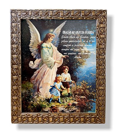 Quadro Anjo Da Guarda Decorativo Parede Resinado 25x30