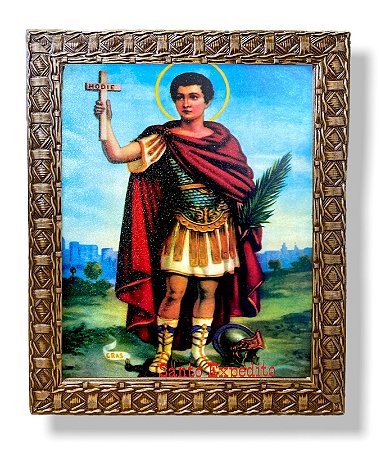 Quadro Santo Expedito Decorativo Parede Resinado 25x30
