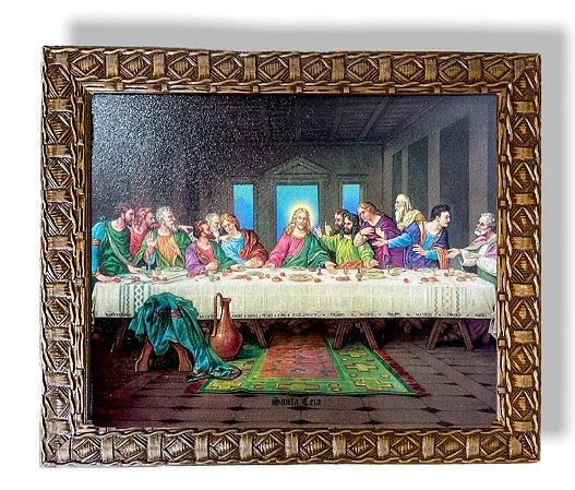 Quadro Santa Ceia Decorativo Parede Resinado 25x30