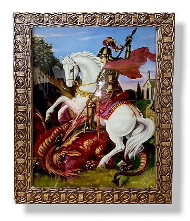 Quadro São Jorge Decorativo Parede Resinado 25x30