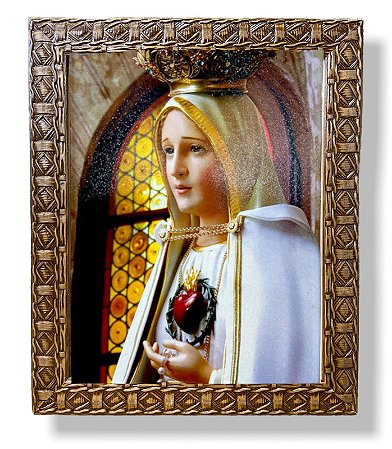 Quadro Nossa Senhora De Fatima Decorativo Resinado 25x30