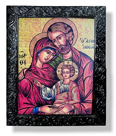 Quadro Sagrada Familia Italiano Decorativo Resinado 25x30