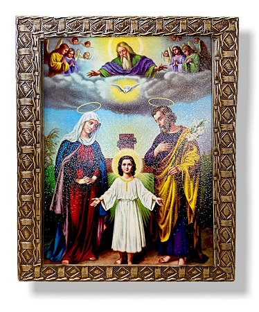 Quadro Decorativo Sagrada Família Parede Resinado 25x30