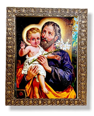 Quadro São José Parede Decorativo Resinado 25x30