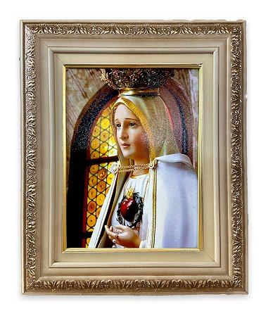 Quadro Decorativo Nossa Senhora De Fatima Resinado 57x47