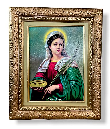 Quadro Santa Luzia Decorativo Imagem Resinada 57x47