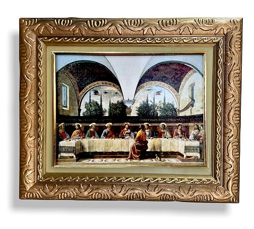 Quadro Grande Santa Ceia Parede Imagem Resinada 57x47