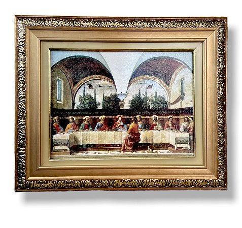 Quadro Santa Ceia De Jesus Decorativo Imagem Resinada 57x47