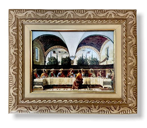 Quadro Santa Ceia 12  Apostolos Grande Imagem Resinada 57x47