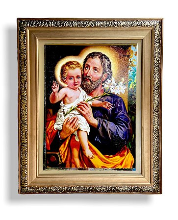 Quadro Decorativo São José Grande Imagem Resinada 57x47cm