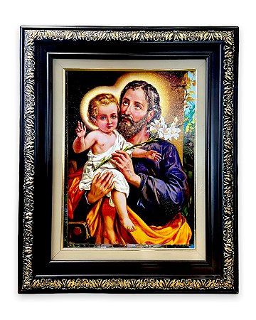 Quadro São José Grande Decorativo Resinado 57x47