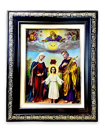 Quadro Sagrada Familia 57x47 Imagem Resinada Decorativo