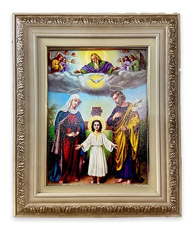 Quadro Parede Sagrada Familia 57x47 Imagem Resinada