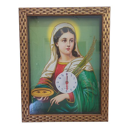 Quadro Relógio Santa Luzia Decorativo 35x45CM