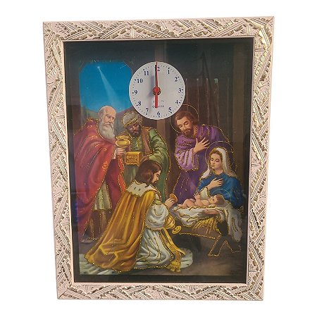 Quadro Relógio Tres Reis Magos Santos Reis 35x45CM