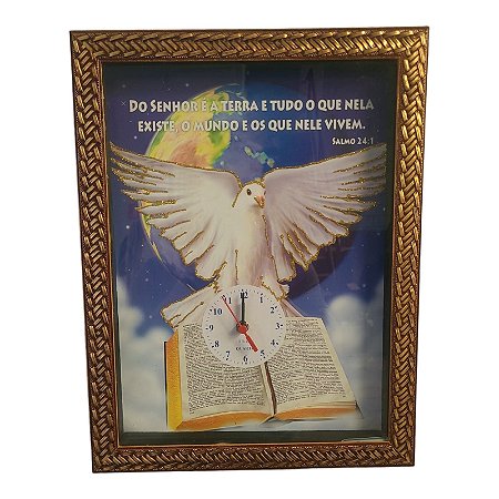 Quadro Relógio Salmo 24:10 Decorativo 35x45CM