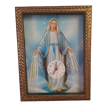Quadro Relógio Nossa Senhora Das Graças 35x45CM Decorativo
