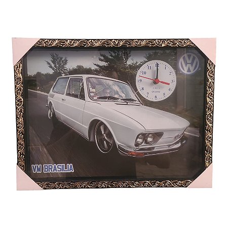 Quadro Relógio Carro Antigo Brasília Tuning 35x45Cm
