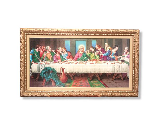 Quadro Decorativo Santa Ceia Tradicional Luxo Grande 118x68