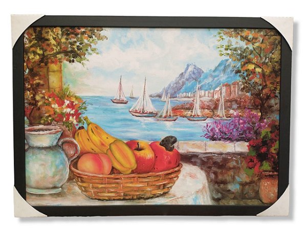 Quadro Decorativo De Parede Frutas De Frente Pro Mar   53x73
