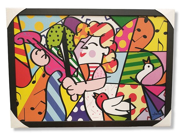 Quadro Decorativo De Parede Romero Britto 53x73
