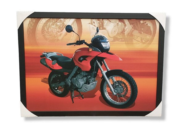 Quadro Decorativo De Parede BMW G650 GS Vermelha  53x73