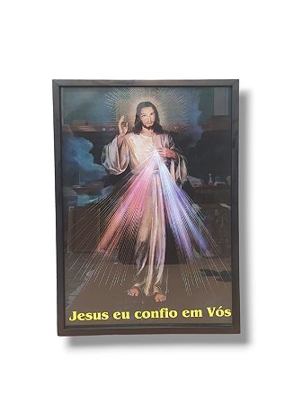 Quadro Decorativo Jesus Misericordiosos 50x70cm Caixa Alta Preta
